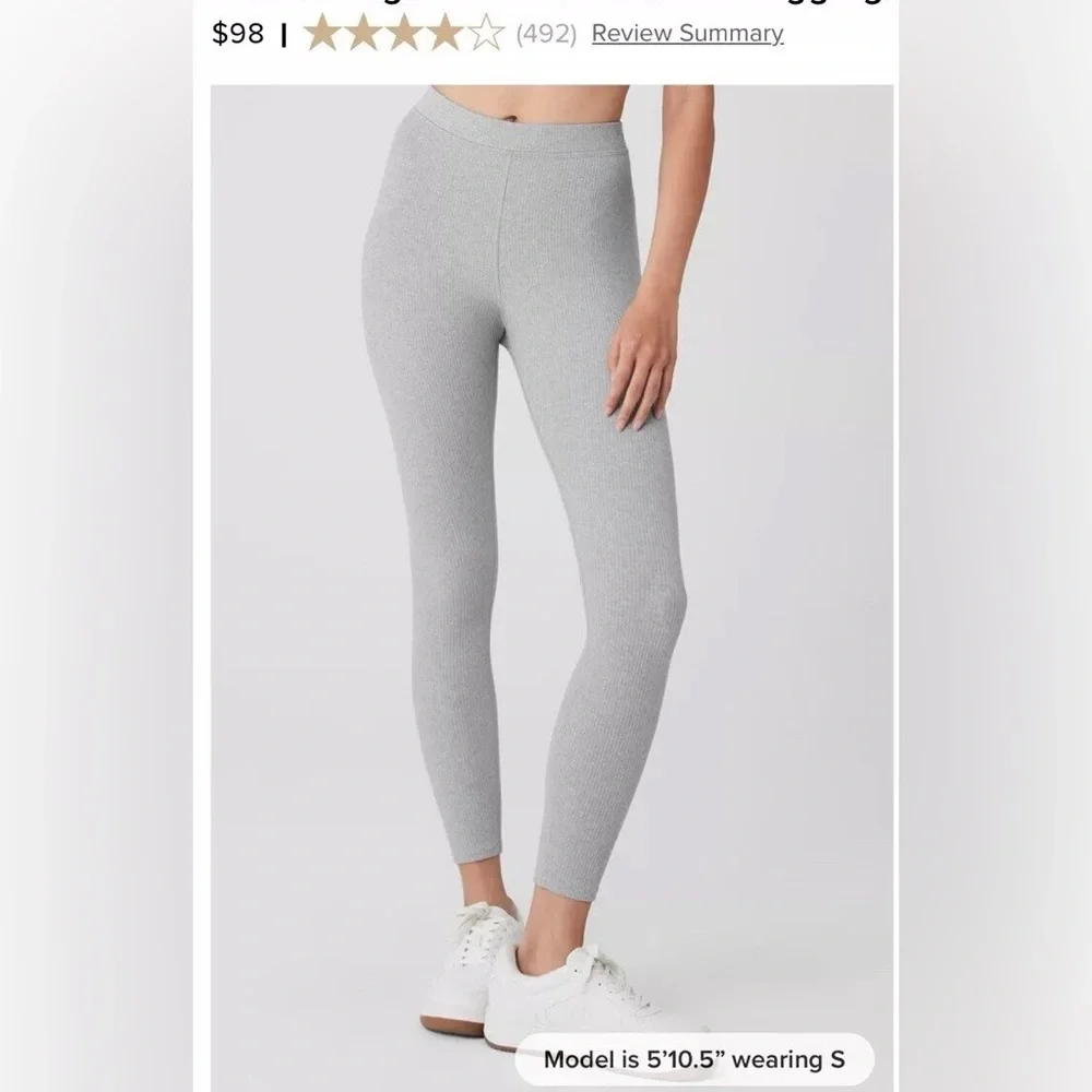 Alo Yoga Ribbed Blissful Leggings in Gray